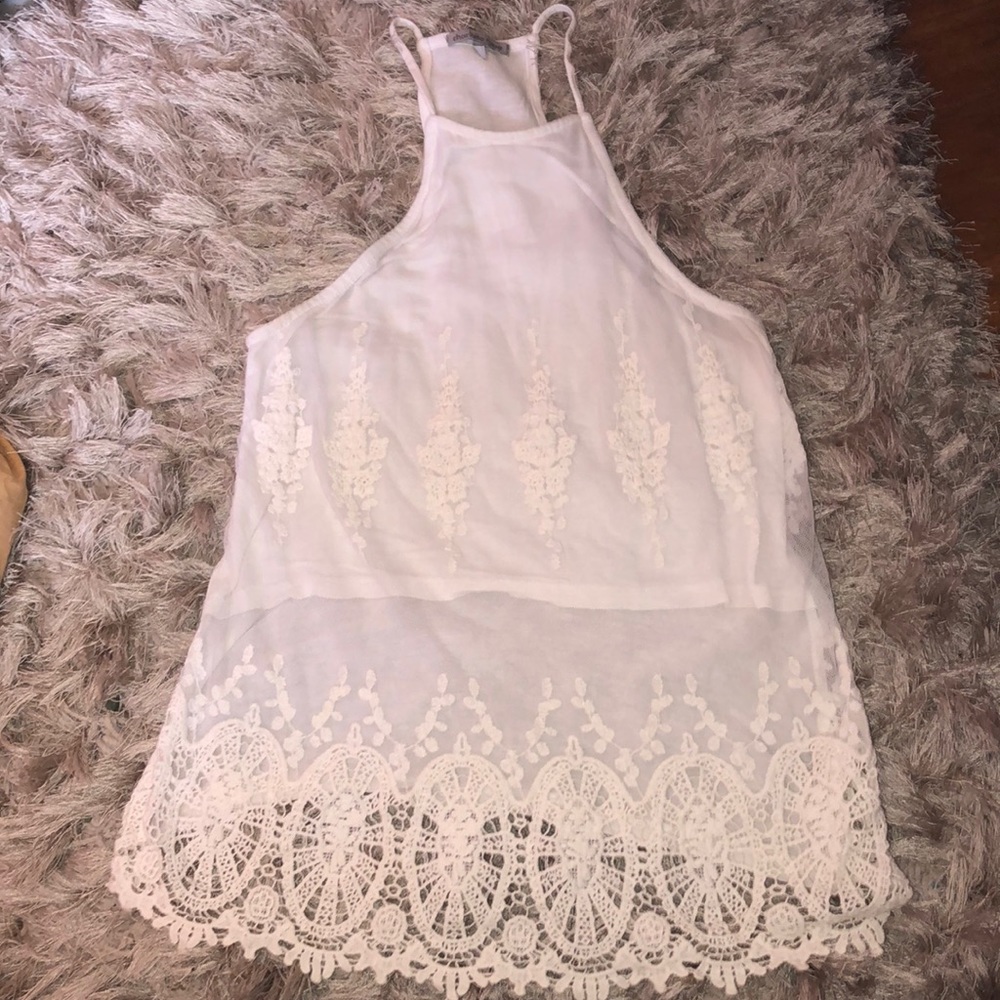 White laced top